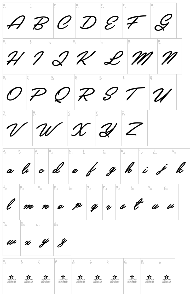Crystal font map